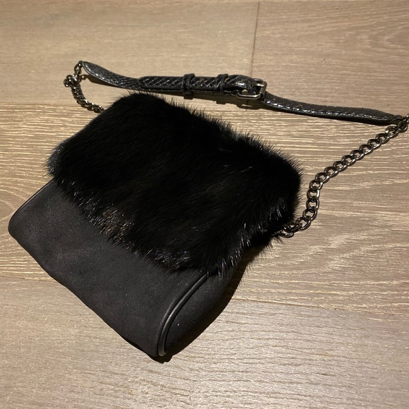 fur waist bag